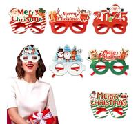 Fruusv Christmas Glasses Glitter, Partes Glasses 2025, Holiday Glasses Fiestas, Glitter Christmas Glasses, New Year Partes Glasses, Santa Elk Glasses for Christmas Party and Photobooth