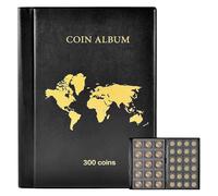 Fruusv Coin Collection, Pockets Coin, Álbumes Storage Organizer Display, Silver Case Eagles Badges, Book Holder for Medals, &, PU Cover, Portable Collectors & Hobbyists, 14 páginas