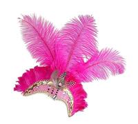 Fruusv Cosplay Showgirl Headpiece, Headdress Accessories Party, Festival Feathered and Decorative Headwear for Cocktail, Carnival, Wedding, Masquerade, Gathering, Costume Accessory for Women