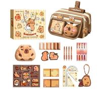 Fruusv Cute Pencil Case, Big Capacity Pencil Case, Capybara Pencil Box, Soft Pencil Case, Large Capacity Pencil Pouch with Capybara Design, Soft Pencil Bags and Zippered Pouch for Boys and Girls