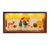 Fruusv Decorative LED Christmas Frame, Cozy Christmas Night Light, Winter Scene Display, Adjustable Brightness Christmas Decor, Charm Holiday Ornaments, Kid Friendly Night Light for Decor