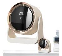 Fruusv Desktop Fan, Silent USB Recargable Desk Fan, Powerful Personal Cooling Device, Wall Mounted Ventilator, Built-in Night Light for Bedroom, Apartments, Kids' Room, 17,6 x 8,6 x 19,1 cm