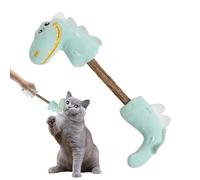 Fruusv Dinosaur Plush Toy, Kitten Teething Toys, Little Soft Interactive Cat Puzzle, Built-In Bell Chew Ball, Teething Sticks For Lightweight & Safe, Fun Indoor (Green/Multicolor), 28 Cm