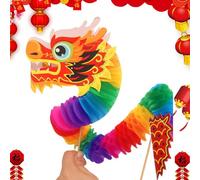Fruusv Dragon de Año Nuevo Chino, decoraciones de Año Nuevo Lunar,Guirnalda de dragón de papel chino 3D para Año Nuevo | Kits de marionetas DIY del año de dragón, decoraciones de fiesta