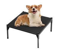 Fruusv Elevated Dog Bed, Waterproof Raised Dog Cot Indoor, Washable Breathable Pet Sleeping Metal Frame, Sturdy Cooling Rest For Puppy Lounging Napping Crate Use, 49x49x19cm