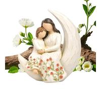 Fruusv Estatua Madre Hija | de diseño sin rostro | Figura de mamá para niños, abuelitas, mujeres, en casa, en la mesita de noche, en la mesa y en la esquina, decoración