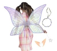 Fruusv Fairy Wings Set, Butterfly Costume Wings, Children Costumes Props, Halloween Cosplay Accessories for Christmas, Role Play, Weddings, and Themed Parties, 25.2x16.93 Inches