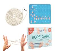 Fruusv Finger String Game, Han Interactive Rope Toy, Classic Cats Cradle Game, Sturdy Design, Portable Travel Toy, Perfect for Indoor, School, and Outdoor Fun (10.5x8.6x2.2cm)
