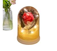 Fruusv Flores Eternas,Ramo de rosas iluminado bajo campana de | Regalo de cumpleaños flores para mujer | para mamá mujeres abuela hermana hija esposa Ella San Valentín Novia