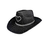 Fruusv Glitter Vaquera Hat, Wide Brim Western Sparkling Disco Party Headwear, Fun Costume Accessory For Festivals, Rodeos & Cosplay, Unisex Fashion Prop, Men & Women, 1 x