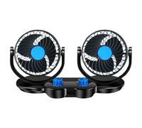 Fruusv Golf Cart Fan, 12 V 24 V Doble Head Truck Fan, Adjustable Double Head Design, Powerful Auxiliary Cooling, Automotive Accessory for Boat, Camping, ATV, Dashboard, 12,4 x 5,71 x 6,02 pulgadas