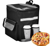 Fruusv Hot Food Transport Bag, Food Delivery Organizer Bag, Delivery Backpack with Cup Holders, Food Carrier with Pockets, Portable Food Delivery Bag, Insulated Cooler Backpack