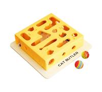 Fruusv Interactive Cat Toys, Puzzle Box with Ball, Kitten Treat Dispenser Toy, Engaging Pet Activity Accessory, Mental Stimulation Game for Cats, Kitten Exercise, Playtime, 13.39x13.39x3.35 Inches