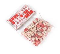 Fruusv Juego De Cartas De Bingo - Juguetes Interactivos De Madera Vintage - Juego De Bingo con Tablero para Niños Y Cartas Numéricas - para Niños y Adolescentes Familia Fiesta Reunión Evento