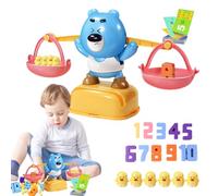 Fruusv juguetes para contar equilibrio, juego de matemáticas Bear Balance,Juego de matemáticas de equilibrio con 12 patos y osos de dibujos animados | 30 tarjetas de doble cara, juguete educativo para
