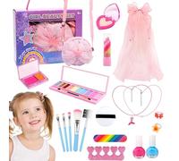 Fruusv Kit de Maquillaje para Niñas | Juguete De Disfraz Lavable Portatil Y Realista - Maquillaje para Niñas Pequeñas | para Cumpleaños Navidad Fiestas Nocturnas Eventos Escolares y Obras de Teatro