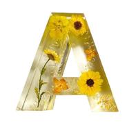 Fruusv Luz nocturna de flores secas | Luz nocturna de flores del alfabeto de resina, letras de resina de flores prensadas con luz, lámparas de letras hechas a mano para madre, esposa, mujeres