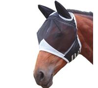 Fruusv - Máscara antimosquitos para caballos, protección UV transpirable, correa elástica UV antimoscas para cría, senderismo, exterior, todas las estaciones, establo
