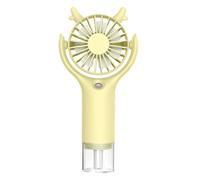 Fruusv Misting Fan, Handheld Recargable, 3-Speed Adjustable Cooling, Water Spray Humidifier, Portable USB Personal Cooler, (White/Yllow/Pink), For Travel, Home & Outdoor Use
