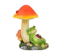 Fruusv Mushroom Solar Lights, Solar Frog Garden Decor, Solar LED Garden Statue, Impermeable Solar Frog Light, Solar Mushroom Outdoor Lights, Frog Garden Sculpture, Outdoor Solar Frog Lights