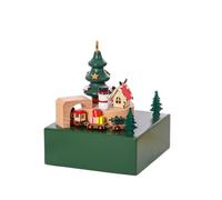 Fruusv Music Box Christmas, Magnetic Train Holiday Displays, Desktop Wooden Handicrafts, Lightweight Indoor Collectible Decor, Moving Train Music Box, Holiday Music Box for Families