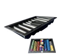 Fruusv Poker Chip Holder, Table Tray, Dealer Organizer with Balanced Grip, Compact Utility with Sturdy Texture, 14.76 Inches Kit, Practical Aid for Poker Chips Storage Home Club Tournament