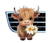 Fruusv - Purificador de aire para ventilador de coche | Soporte de ventilación para coche rellenable | Forma 2D linda de Highland Cow que elimina los olores para vehículos de motor minibus SUV
