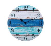 Fruusv Sea Wall Clock | Beach-Themed Easy-to-Read Wall Clocks | Vintage Coastal Blue Clock, Rustic Seaside Decor for Living Room, Office, Workplace, Kitchen