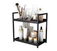 Fruusv Small 2 Tier Desktop Shelf, Compact Bathroom Stand, Space Saving Bookshelf Organizer, Makeup Display Rack, Versatile Kitchen Storage for Living Room and Bedroom