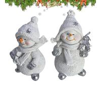 Fruusv Snowman Figurines - Resin Holiday Centerpiece Set, Snowman Figurines for Christmas Winter, Charming Tabletop Decoration, Festive Decor Tool, Home Holiday Accessory for Office, Shelf, and Table