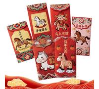 Fruusv Sobres para el Año Nuevo Chino | Tradicionales Y De La Suerte Para El Año Del Caballo 2026,Sobres Rojos del del Caballo,Para Niños Familia Vecinos Fiestas Cumpleaños Bodas Celebración Y