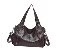 Fruusv Versatile Everyday Tote, Moda Shoulder Bag for Women, Multi-Functional Tote Bag, Chic Work Bag for Women, Spacious Shopping Tote, Elegante PU Leather Purse, Stylish Bag for Women, Dark Coffee,
