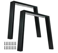 Fruyyzl Patas para Mesas 76cm Hx71cm W, Conjunto de 2 Patas Mueble Negra, Patas para Muebles Patas Acero U, Patas Mesas Metalicas, Patas Mesa para Escritorio de Bricolaje Muebles Cocina