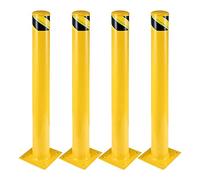 Fruyyzl Poste de Bolardo, 107 cm Barrera Parking para Aparcamiento, Pilona Amarilla Cepos Parking para Planificación vial (4pcs)