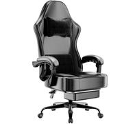 Fruyyzl Sillas Gaming con Reposapies, Silla Gamer Adulto con Respaldo Lumbar, Silla Escritorio Gaming Ajustable en Altura, Silla Ordenador en Piel Sintética,Gama Media, Gris