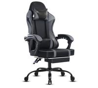 Fruyyzl Sillas Gaming con Reposapies, Silla Gamer Adulto con Respaldo Lumbar, Silla Escritorio Gaming Ajustable en Altura, Silla Ordenador en Piel Sintética