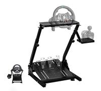 Fruyyzl Soporte Volante PS5 PS4 PC, Soporte para Volante para Logitech G25 G27 G29 G923, Simulador de Conduccion Thrustmaster T300Rs T300Gt T150Rs Xbox Ajustable con soporte para palanca de cambios