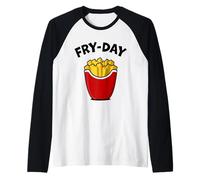 Fry Day Funny French Fries Viernes Amante de la comida rápida Camiseta Manga Raglan