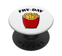 Fry Day Funny French Fries Viernes Amante de la comida rápida PopSockets PopGrip Adhesivo