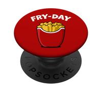 Fry Day Funny French Fries Viernes Amante de la comida rápida PopSockets PopGrip Adhesivo