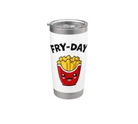 Fry Day Funny French Fries Viernes Amante de la comida rápida Vaso térmico de acero inoxidable de doble pared