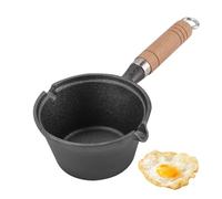 Fry Pan - sartén plana profunda con mango de madera anti -antiadherente - sartén pequeña anti -scalping huevo -sartén para fideos sopa huevo albóndigas tortillas