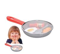 Fry Pan Toy - Children's Pretend Play Cooking Set | Simulated Steak Hot Dog Fried Egg Toy | Safe, Anti-Swallow Design