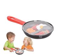 Fry Pan Toy - DIY Kids Play Kitchen Toys Set Pretend Cooking Playset Accessories | Creative cookware Collection Promoting Imaginative Activity offering Pans Utensils Foods Learning Experience