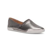 Frye Melanie Slip On Shoes for Women Crafted from Premium Leather with White Rubber Toe Bumpers and Soles, Leather Lining, and Removable Footbeds Outsole, Dark Pewter - 7.5M