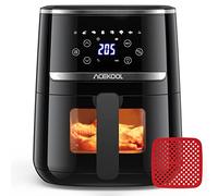Fryer Hot Air Fryer 4,5 L 1500 W with Viewing Window for Kitchen, Low Noise, Memory Function, 8 Preset Menus, Equipped with Food Grade Silicone Baking Mat