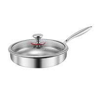 Frying Pan - Stainless Steel Titanium Alloy | Non Stick Skillet Cooking Pan With Lid | Cookware Pots For Home, Apartment, Restaurant, Electric Induction Stove, Grill, Camping, Pancake, Omelette