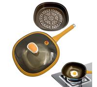 Frying Pan with Lid - Deep Saute Pan | 12 Inch Titanium Alloy Nonstick Skillet with Lid | Multi-Purpose Cookware Pot with Ergonomic Handle for Cooking on Oven, Stove, Kitchen, Indoor, Outdoor, Camping