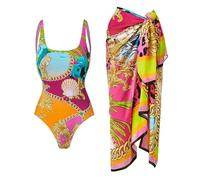 Fryloo bañador 2026 Traje De Baño Push Up 2 Piezas para Mujer - Conjunto Bikini Una Pieza Recortado Playa, Piscina Y Vacaciones Verano-2pc-yy25134c1-l
