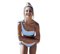 Fryloo bañador Bikini Push-up para Mujer, Traje De Baño Acolchado con Vendaje, Trikini Monokini Dos Piezas Playa, Piscina, Vacaciones Verano-diseño 17-l